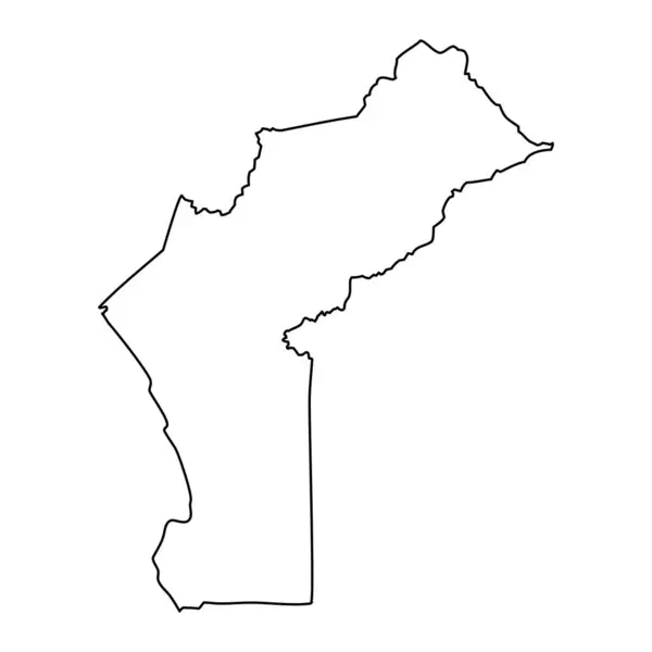Mapa Província Cabinda Divisão Administrativa Angola — Vetor de Stock