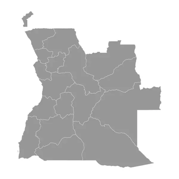 Angola Carte Avec Divisions Administratives — Image vectorielle