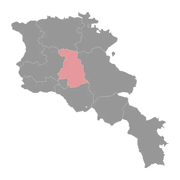 Kotayk Tartomány Térképe Örményország Közigazgatási Körzete — Stock Vector