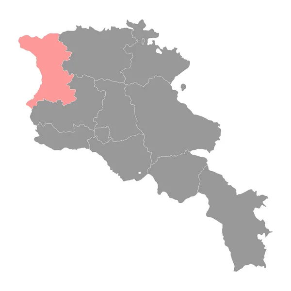 Karte Der Provinz Schirak Verwaltungsgliederung Armeniens — Stockvektor