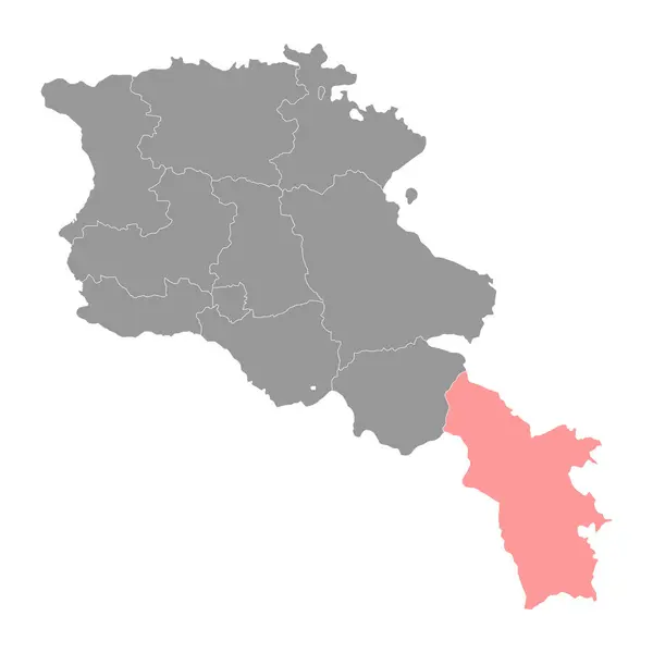 Syunik Provincia Mapa División Administrativa Armenia — Vector de stock