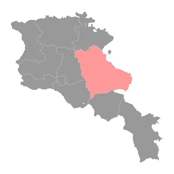 Карта Провінції Гегаркунік Адміністративний Поділ Вірменії — стоковий вектор