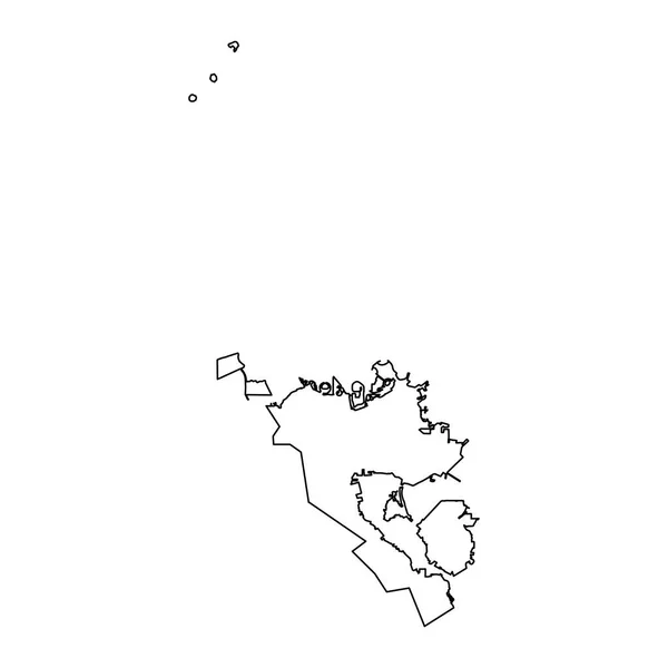 Carte Gouvernorat Capitale Division Administrative Bahreïn — Image vectorielle