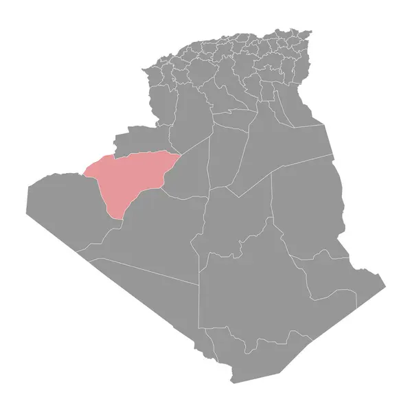 Mapa Prowincji Beni Abbes Podział Administracyjny Algierii — Wektor stockowy