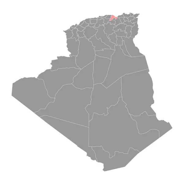 Mapa Provincie Bejaia Správní Oblast Alžírska — Stockový vektor