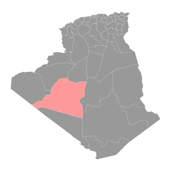 Adrar Provincia Mapa División Administrativa Argelia — Archivo Imágenes Vectoriales