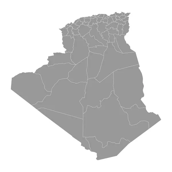 Mapa Algierii Podziałami Administracyjnymi — Wektor stockowy