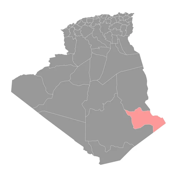 Mapa Prowincji Djanet Podział Administracyjny Algierii — Wektor stockowy