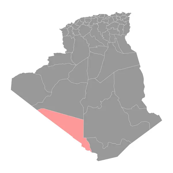 Bordj Baji Mokhtar Provincia Mapa División Administrativa Argelia — Archivo Imágenes Vectoriales