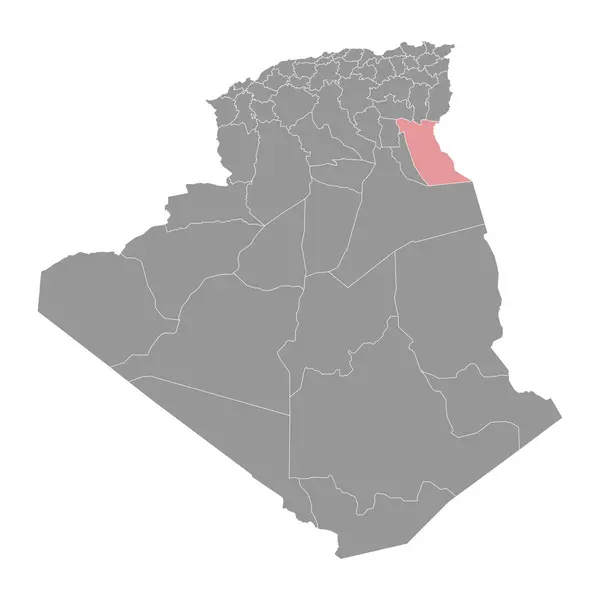 Oued Provincia Mapa División Administrativa Argelia — Archivo Imágenes Vectoriales