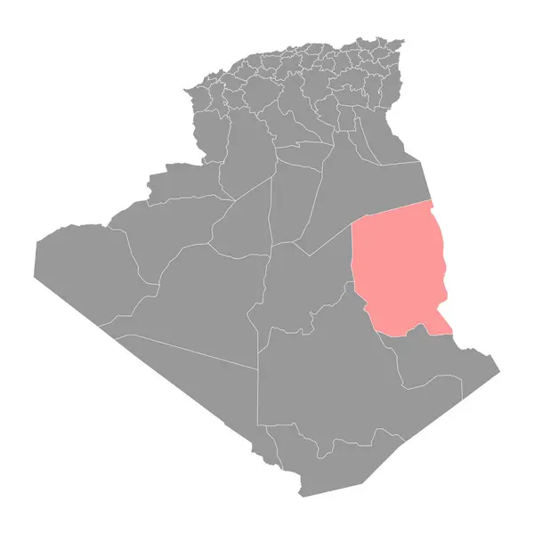 Illizi Provincia Mapa División Administrativa Argelia — Archivo Imágenes Vectoriales
