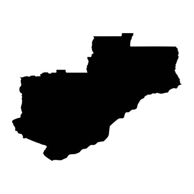 Lunda Norte eyalet haritası, Angola idari bölümü.