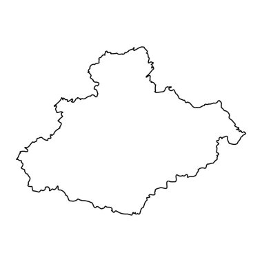 Relizane eyalet haritası, Cezayir idari bölümü.