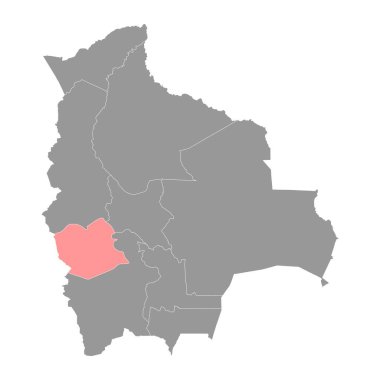 Oruro Bölümü haritası, Bolivya idari bölümü.