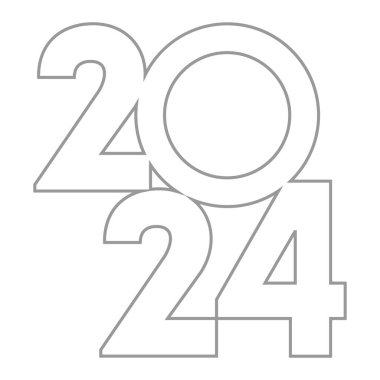 Mutlu yıllar 2024 afişi. Vektör illüstrasyonu.