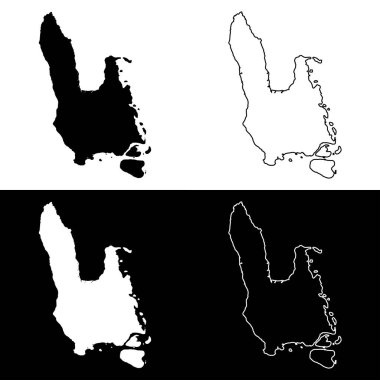 Sanma eyalet haritası, Vanuatu idari bölümü. Vektör illüstrasyonu.