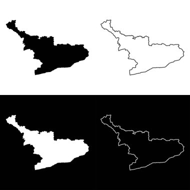 Merkez bölge haritası, Gana 'nın idari bölümü. Vektör illüstrasyonu.