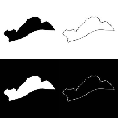 Büyük Accra bölgesi haritası, Gana 'nın idari bölümü. Vektör illüstrasyonu.