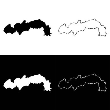 Kuzeydoğu bölgesi haritası, Gana 'nın idari bölümü. Vektör illüstrasyonu.