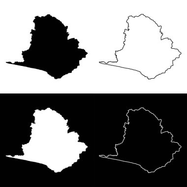 Batı bölgesi haritası, Gana 'nın idari bölümü. Vektör illüstrasyonu.