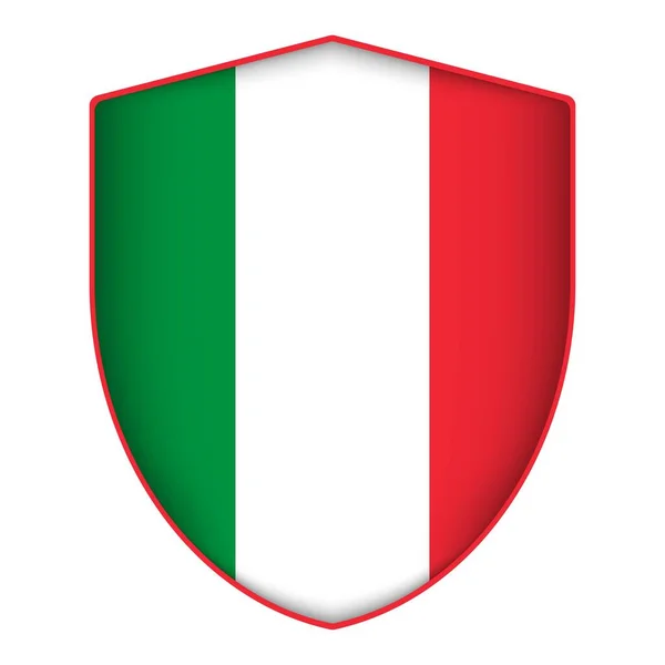 Флаг Италии Форме Щита Векторная Иллюстрация — стоковый вектор