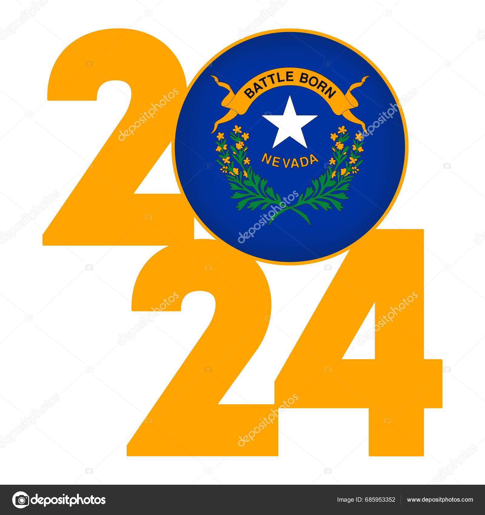 2024 Banner Nevada State Flag Vector Illustration Stock Vector by