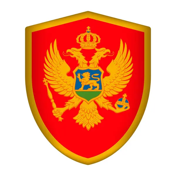 Montenegro Flagge Schildform Vektorillustration — Stockvektor