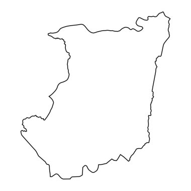 Kuzey Kivu eyalet haritası, Demokratik Kongo Cumhuriyeti idari bölümü. Vektör illüstrasyonu.