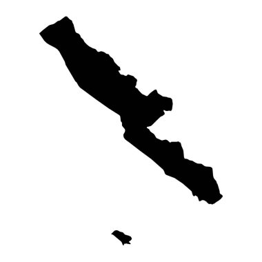 Bengkulu eyalet haritası, Endonezya idari bölümü. Vektör illüstrasyonu.