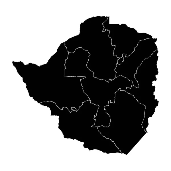 Mapa Zimbabué Com Divisões Administrativas Ilustração Vetorial — Vetor de Stock