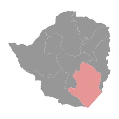 Masvingo eyalet haritası, Zimbabwe idari bölümü. Vektör illüstrasyonu.