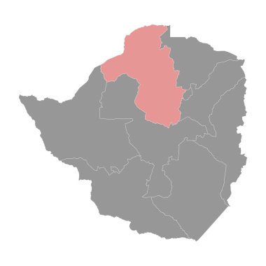 Mashonaland West eyalet haritası, Zimbabwe idari bölümü. Vektör illüstrasyonu.