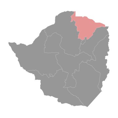 Mashonaland eyalet haritası, Zimbabwe idari bölümü. Vektör illüstrasyonu.
