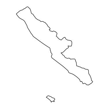 Bengkulu eyalet haritası, Endonezya idari bölümü. Vektör illüstrasyonu.