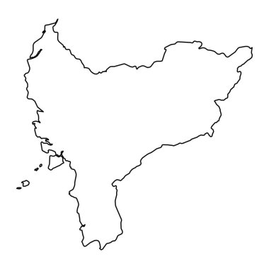 Batı Kalimantan eyalet haritası, Endonezya idari bölümü. Vektör illüstrasyonu.