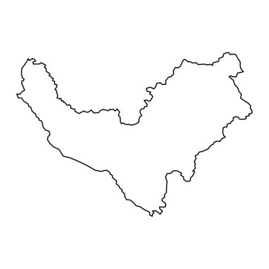 Bouenza departmanı haritası, Kongo Cumhuriyeti idari bölümü. Vektör illüstrasyonu.