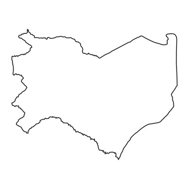 Cuvette departmanı haritası, Kongo Cumhuriyeti idari bölümü. Vektör illüstrasyonu.