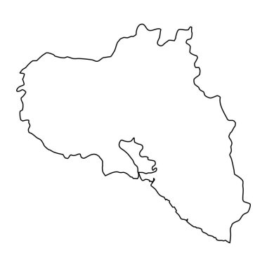 Cienfuegos eyalet haritası, Küba idari bölümü. Vektör illüstrasyonu.