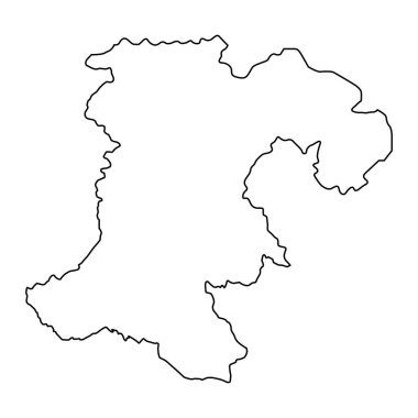 Champasak eyalet haritası, Lao Halk Demokratik Cumhuriyeti idari bölümü. Vektör illüstrasyonu.