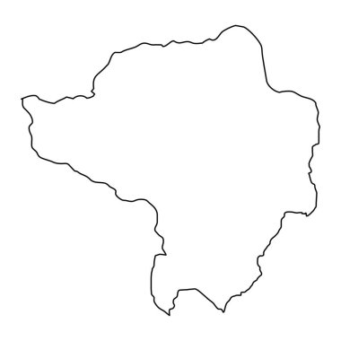 Butha Buthe bölge haritası, Lesotho 'nun idari bölümü. Vektör illüstrasyonu.