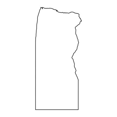 Butnan bölge haritası, Libya idari bölümü. Vektör illüstrasyonu.