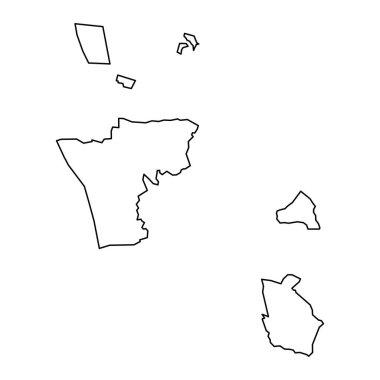 Vaduz belediye haritası, Liechtenstein idari bölümü. Vektör illüstrasyonu.