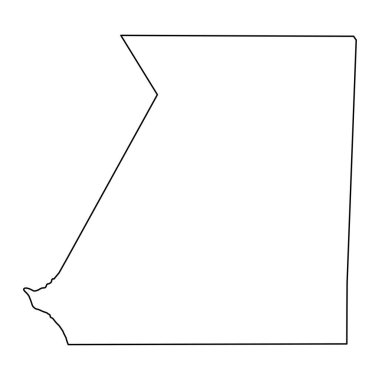 Inchiri bölgesi haritası, Moritanya 'nın idari bölümü. Vektör illüstrasyonu.