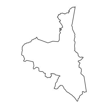 Assaba bölgesi haritası, Moritanya 'nın idari bölümü. Vektör illüstrasyonu.