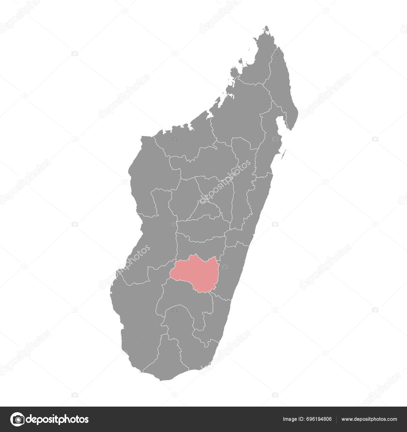 Haute Matsiatra Region Map Administrative Division Madagascar Vector