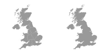 Birleşik Krallık haritası. Vektör illüstrasyonu.