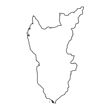 Atsimo Andrefana bölge haritası, Madagaskar 'ın idari bölümü. Vektör illüstrasyonu.