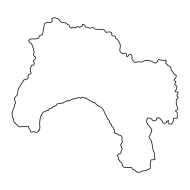 Ihorombe bölgesi haritası, Madagaskar 'ın idari bölümü. Vektör illüstrasyonu.