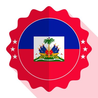 Haiti kalite amblem, etiket, işaret, düğme. Vektör illüstrasyonu.
