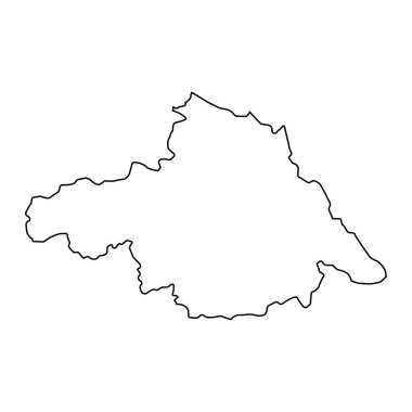 Arkhangai eyalet haritası, Moğolistan idari bölümü. Vektör illüstrasyonu.